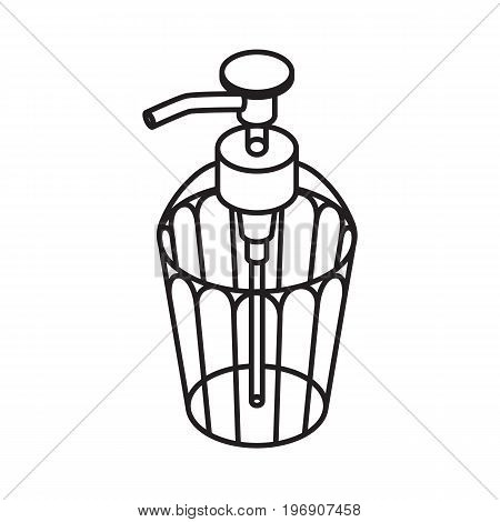Liquid soap outline Icon. Dispenser isolated on white background. vector illustration