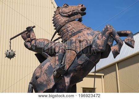LEAVESDEN UK - JUNE 19TH 2017: A shot of one of the large chess pieces from the Harry Potter movies located at Warner Bros. studios in Leavesden UK on 19th June 2017.