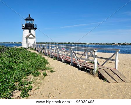 Brant Point Lighthouse located on the island of Nantucket, Massachusetts.