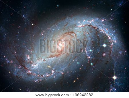 Stellar Nursery Ngc 1672. Spiral Galaxy In The Constellation Dor