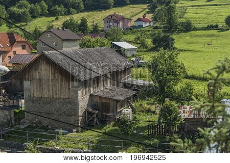 Lesnica Village In Pieniny National Park In Slovakia And Poland In Summer Sunny Day