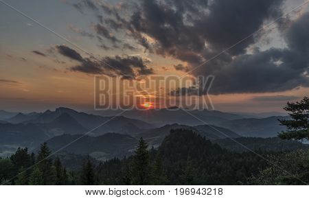 Sunset On Slachovky Hill In Summer Evening