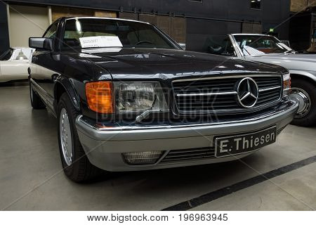 BERLIN - MAY 10 2015: Full-size luxury car Mercedes-Benz 560 SEC (C126) 1991. 28th Berlin-Brandenburg Oldtimer Day