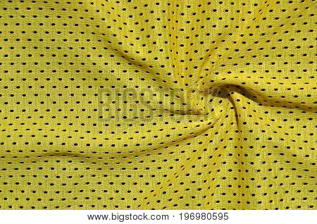 Texture Of Sportswear Made Of Polyester Fiber. Outerwear For Sports Training Has A Mesh Texture Of S