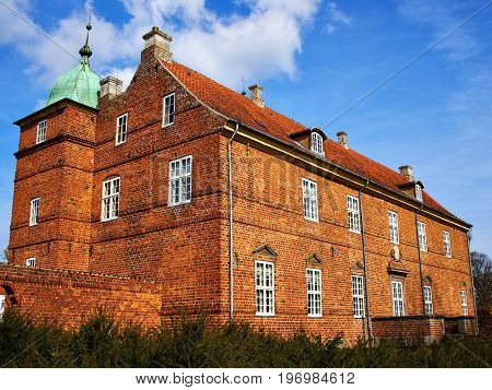 Historic typical classical built mansion manor house on Fyn Funen Island Denmark