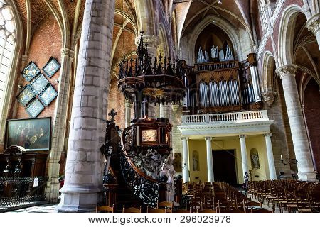 Interiors Of Saint Michael Cathedral, Ghent, Belgium