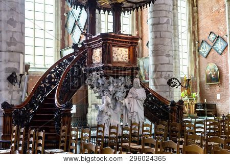 Interiors Of Saint Michael Cathedral, Ghent, Belgium