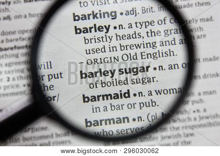 The Word Or Phrase Barley Sugar In A Dictionary.