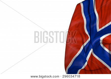 Pretty Novorossia Flag With Big Folds Lying In Left Side Isolated On White - Any Occasion Flag 3d Il