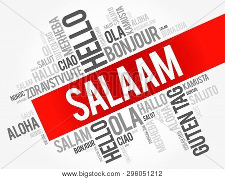 Salaam (hello Greeting In Persian,farsi) Word Cloud In Different Languages Of The World, Background 