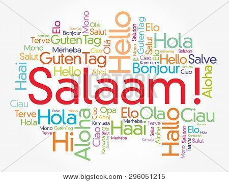Salaam (hello Greeting In Persian,farsi) Word Cloud In Different Languages Of The World, Background 