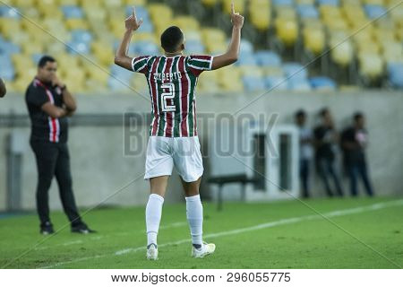 Rio, Brazil - April 17, 2019: Gilberto Player In Match Between Vasco And Flamengo By The Brazilian C