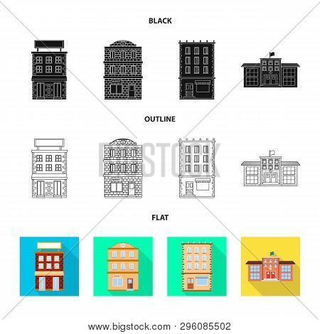 Vector Design Of Municipal And Center Symbol. Set Of Municipal And Estate   Stock Vector Illustratio