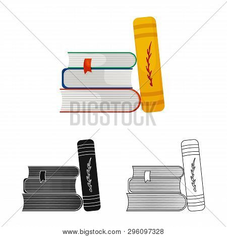 Vector Illustration Of Book And Stack Logo. Collection Of Book And Dictionary   Vector Icon For Stoc