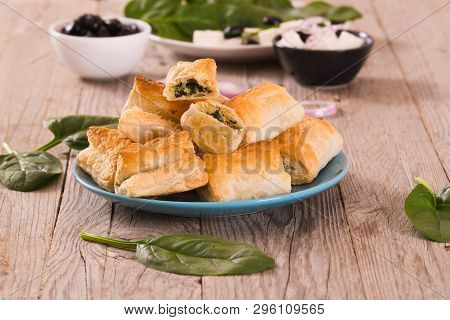 Spinach Puffs With Feta Chese And Spinach.