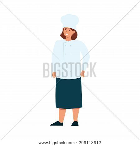 Diversity Conceptual Image Of Cook Woman Flat Vector Isolated On Background.