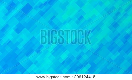 Colour Abstraction With Blue Rectangles. 8k. 7680x4320. Colorful Vector Illustration In Flat Modern 