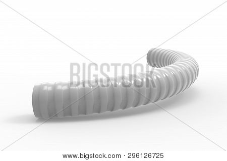 Plastic Ribbed Hose On White Background 3d Illustration