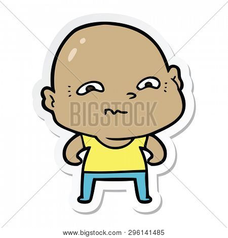 sticker of a cartoon creepy guy