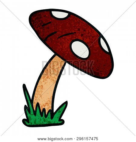 hand drawn textured cartoon doodle of a toad stool