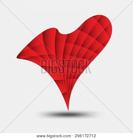 Red Heart Polygonal Vector Icon22
