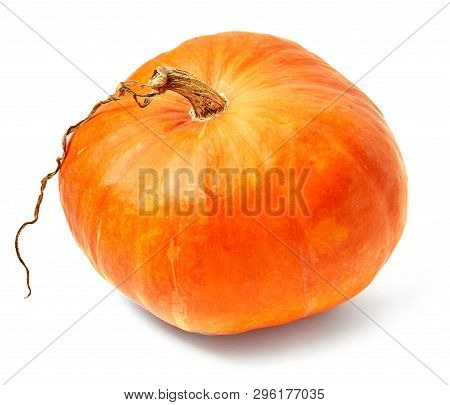 Fresh Pumpkin On A White Background. Isolate. Close-up.