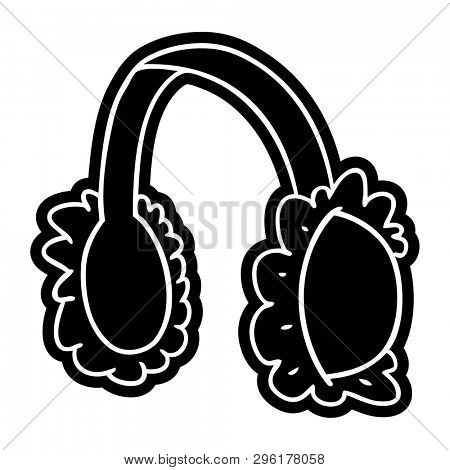 cartoon icon of pink ear muff warmers