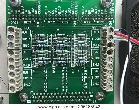 Maemoh, Lampang, Thailand - November 16, 2018: Electronic Circuits With Many Resistors And Other Sem