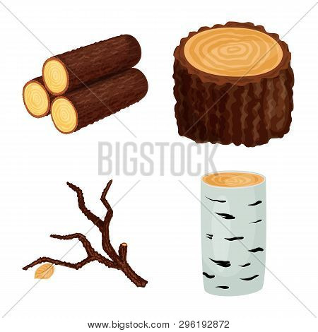 Vector Design Of Signboard  And Wood Symbol. Set Of Signboard  And Wooden Vector Icon For Stock.