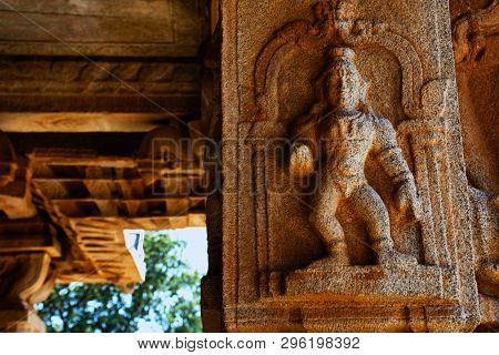 Sculpture Of Lord Krishna Avatar At The Vittala Temple, Hampi, Karnataka, India
