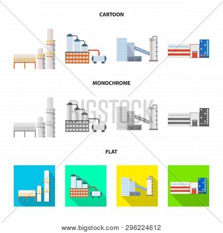 Vector Illustration Of Production And Structure Logo. Set Of Production And Technology Vector Icon F