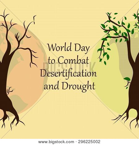 Global Environmental Problems.vector Design Postcards For World Day To Combat Desertification And Dr