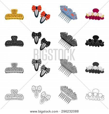 Vector Illustration Of Beauty And Fashion Icon. Set Of Beauty And Female Vector Icon For Stock.