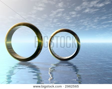 Hochzeits-Ringe in Wasser