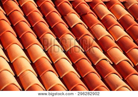 Close View Of Famous Red Rood Tiles In Dubrovnik, Croatia