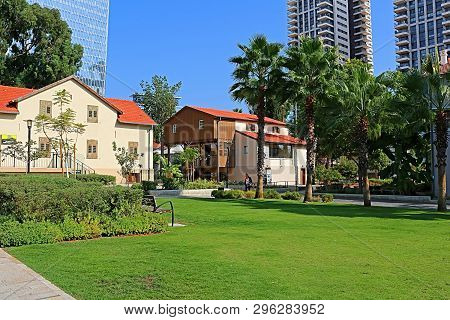 Tel Aviv, Israel - September 17, 2017: Sarona Open Air Commercial Center. It's A Culture, Leisure An