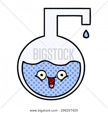 comic book style cartoon of a science bottle
