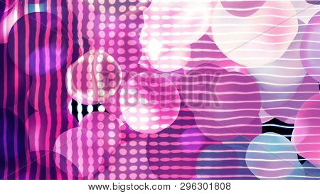 Colorful Balls And Simple Grid - Geometric Abstraction, Distortion Of Space, Computer Generated Back