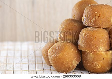 Pile Of Panela, Product Derived From Sugar Cane