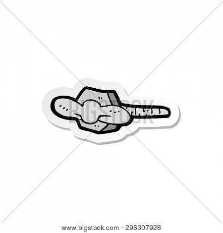 sticker of a cartoon nut and bolt