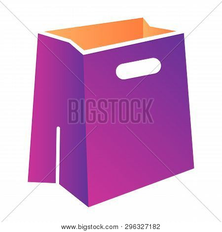 Paper Bag Flat Icon. Package Color Icons In Trendy Flat Style. Shopping Bag Gradient Style Design, D