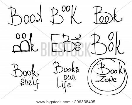 Books Stickers Set. Flat Book Illustrations. Book, Cover. Book Store, Stickers, Event Poster, Hand-d