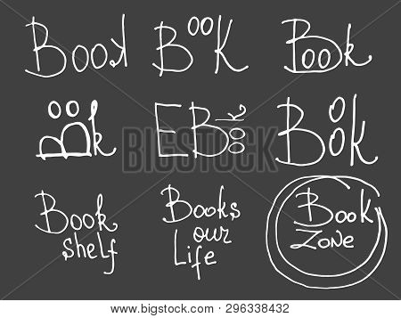 Books Stickers Set. Flat Book Illustrations. Book, Cover. Book Store, Stickers, Event Poster, Hand-d
