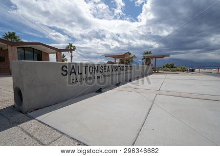 North Shore, California - March 21, 2019: The Salton Sea Visitor Center By The California Department