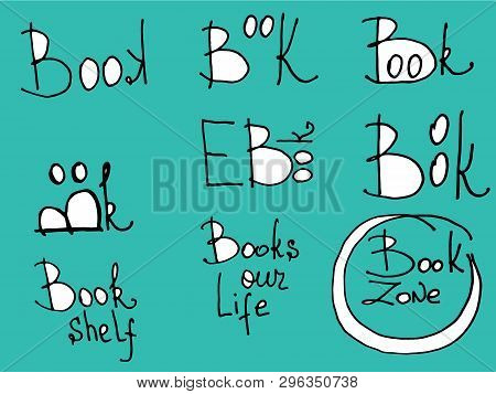 Books Stickers Set. Flat Book Illustrations. Book, Cover. Book Store, Stickers, Event Poster, Hand-d