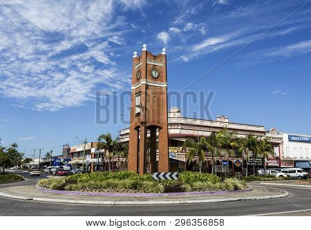 Grafton, Australia - April 9, 2019: View Of The Clock Tower, Erected In 1909 To Commemorate Fr Jubil