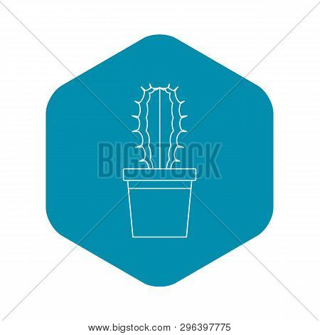 Cactaceae Cactus In A Pot Icon. Outline Illustration Of Cactaceae Cactus In A Pot Vector Icon For We