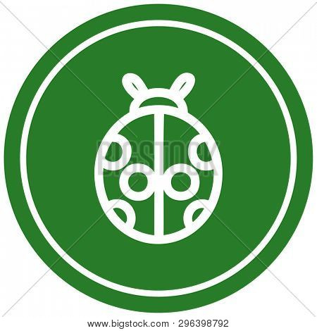 cute ladybug circular icon symbol
