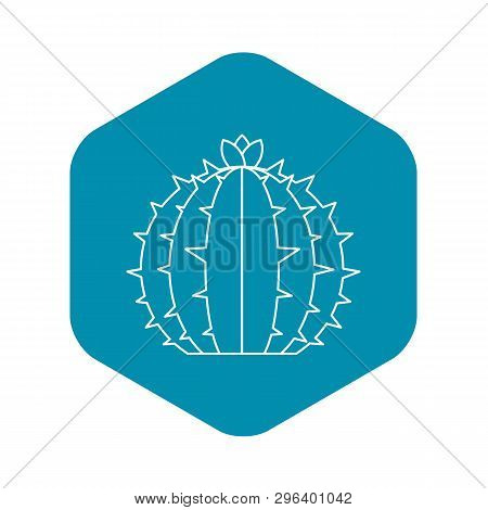 Flowering Cactus Icon. Outline Illustration Of Flowering Cactus Vector Icon For Web