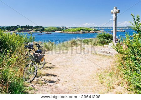 Bicicletas turísticas na ilha Ile De Brehat Bretanha